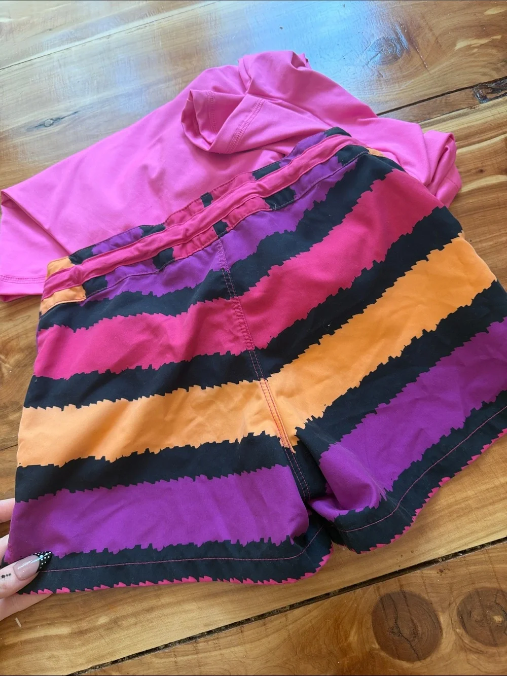 Girls Swim Set, North Face Shorts, Cat and Jack Rash guards, 7/8-10/12